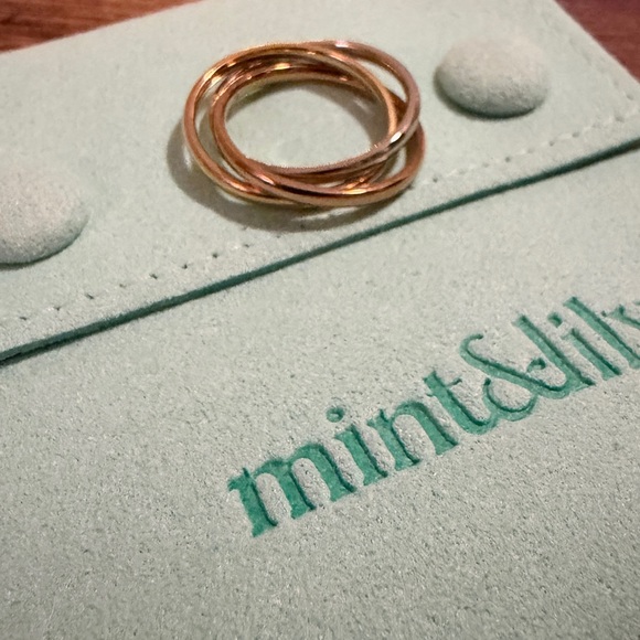 Elegant Tri-Color Interlocking Fidget Ring - Picture 2 of 5